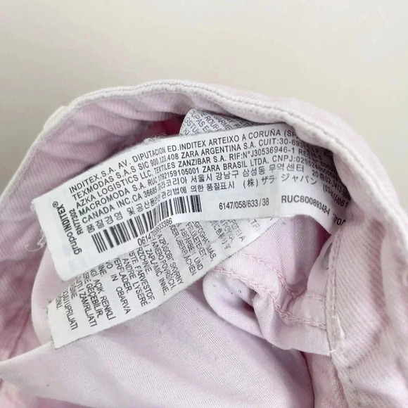 Zara Womens 6  High Rise Light Pink Straight Leg Jeans - Picture 8 of 14